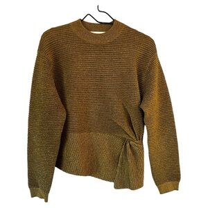 MICHELLE MASON simply fabulous! twist-front intermix rib-knit sweater top Small